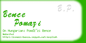 bence pomazi business card